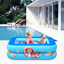 Надувний дитячий басейн портативний ігровий для дітей 120х85х35 см BPS Прямокутний