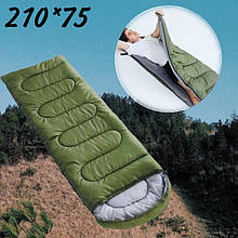 Теплий спальний мішок King Size (210х100 см) Хакі спальник ковдра