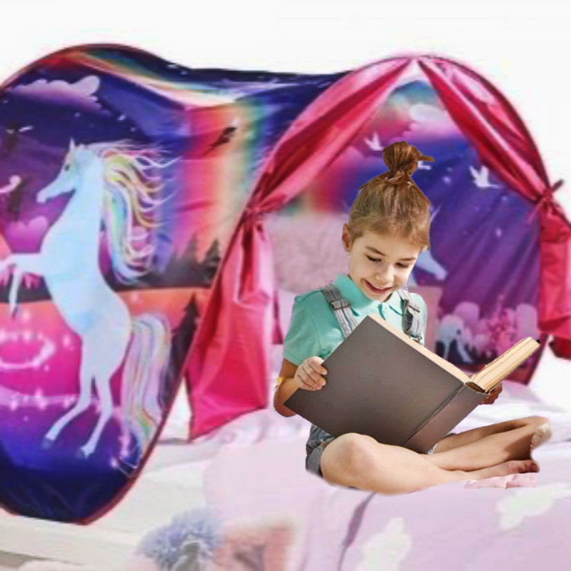 Тент для сну Dream tents plus намет для дітей дитячий намет мрії рожевий із єдинорогами, фото 1