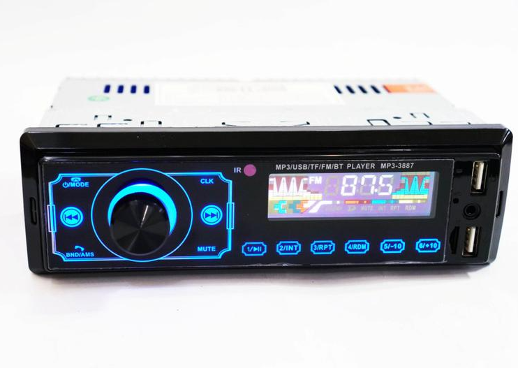 Автомагнітола MP3 3887 ISO 1DIN сенсорний дисплей, багатофункціональна автомагнітола з пультом дистанційного керування - фото 2 - id-P1846419755