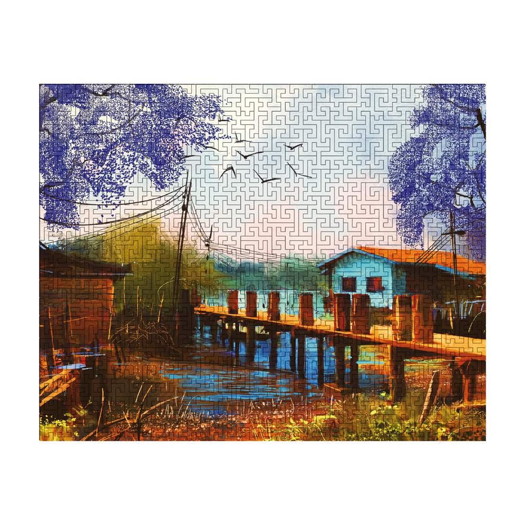 Дерев'яний Пазл-лабіринт Старе рибальське село, фото 1