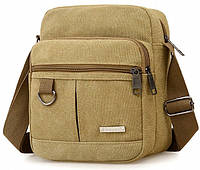 Коттоновая мужская сумка на плечо Edibazzar Т22SS Бежевая