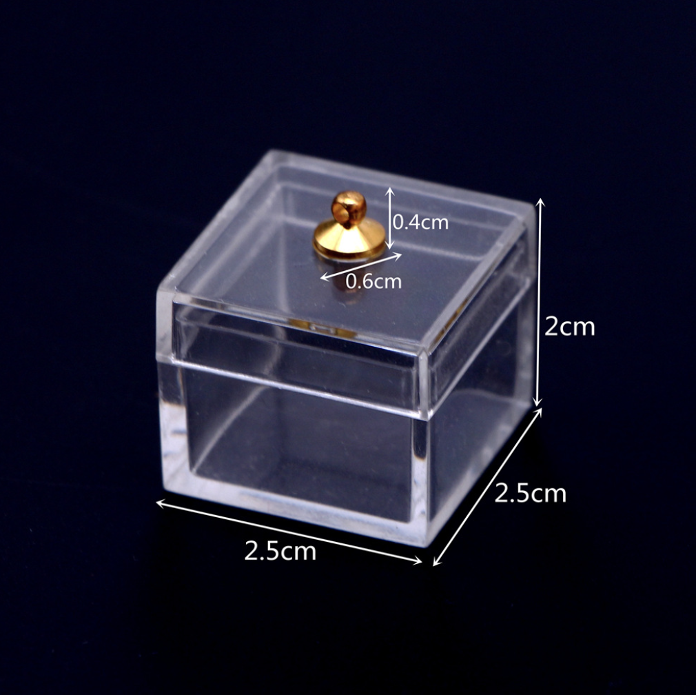 Мініатюра ящик з кришкою 2.5*2.5*2 см Прозорий, фото 1