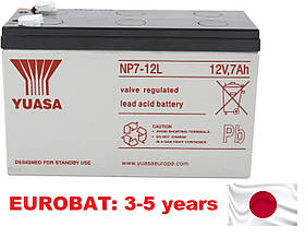 Акумулятор Yuasa NP7-12L 12V 7 Ah EUROBAT 5 years AGM VRLA Battery (Japan)