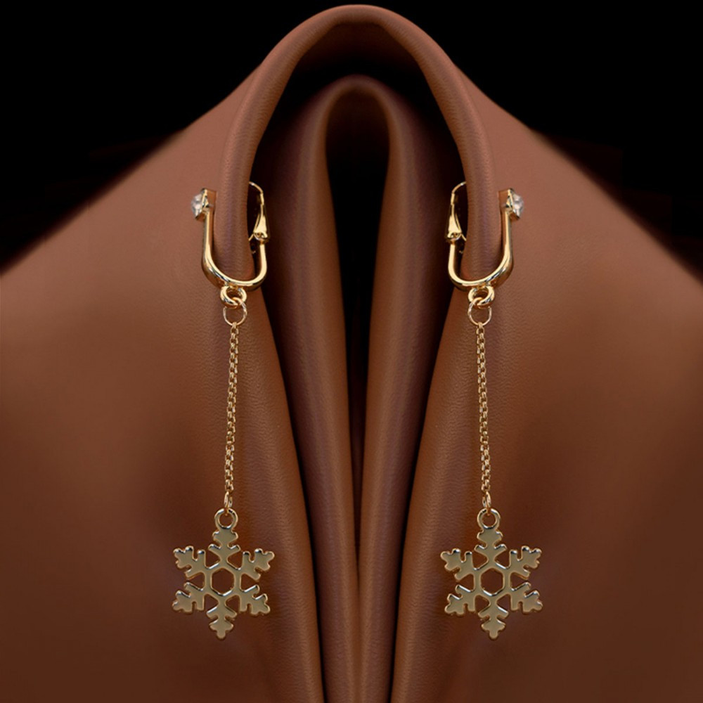 Прикраси для клітора та статевих губ non-pierced clitoral jewelry dangle with snowflake UPKO, фото 1