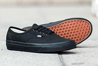 Vans authentic black mono Black кеды мужские текстиль Ванс черные