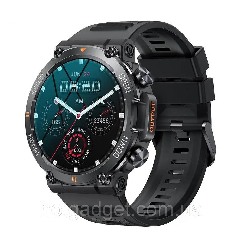Смарт-годинник LEMFO K56Pro Black (тонометр, пульсометр, кисень у крові, дзвінки)
