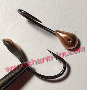 Літня мормишка на коропа Мідь L-20 мм Гладка крапля, Вага 0,65 г