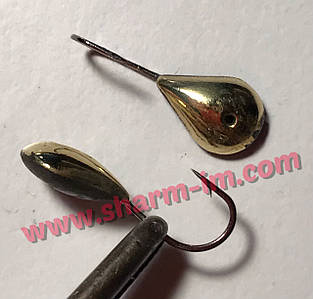 Літня мормишка на карася Золото L-18 мм Гладка крапля, Вага 0,8 г