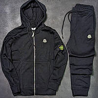 Мужской костюм Stone Island & Moncler черный ХХЛ