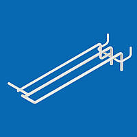 Крючок торговый для перфорированной панели двойной с ценникодержателем 250 мм D4 мм