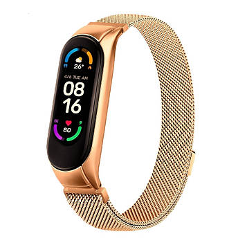 Ремінець для фітнес браслета Xiaomi Mi Band 3 і 4 міланська петля рожеве золото