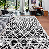 Килим BILBAO Y584A 1,6Х2,3 Чорний з білим прямокутник 1.2 Х 1.8 м, фото 6