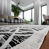 Килим BILBAO Y584A 1,6Х2,3 Чорний з білим прямокутник 1.2 Х 1.8 м, фото 8