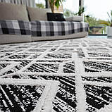 Килим BILBAO Y584A 1,6Х2,3 Чорний з білим прямокутник 1.2 Х 1.8 м, фото 4