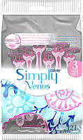 Одноразовые женские станки Simply Venus 3 (12шт.)