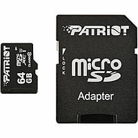 Карта памяти MicroSDXC (UHS-1) Patriot LX Series 64Gb class 10 (adapter SD) (PSF64GMCSDXC10)