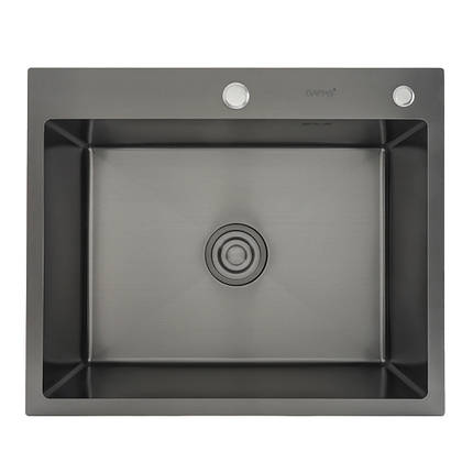 Кухонна мийка GAPPO GS6050-6 накладна 600x500 мм, нержавіюча сталь, поверхня PVD, фото 1