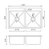 Кухонна мийка GAPPO GS8350-6 накладна 830x500 мм, нержавіюча сталь, поверхня PVD, фото 2