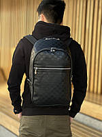 Мужской черный рюкзак Louis Vuitton стильная сумка портфель через плечо Луи Виттон