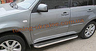 Бічні пороги труба c листом (нержавіючому) D60 на Mitsubishi Outlander 2006-2012