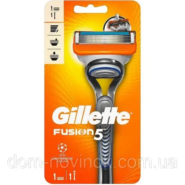 Станок для гоління чоловічий (Бритва) Gillette Fusion5 з 1 змінним картриджем (касетою)