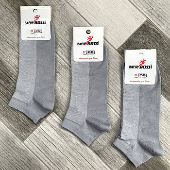 Шкарпетки чоловічі сітка бавовна короткі ВженеBOSSі, розмір 29 (43-44), світло-сірі, 012015