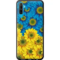 Чехол tpu патриотический на телефон Realme C3 Жёлто-голубые цветы "1048b-1889-58250"