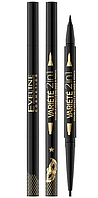 Водостойкая подводка-карандаш Eveline Cosmetics Variete 2In1 Double Effect Eyeliner&Pencil Ultra Black, 1.1 мл