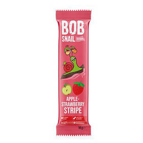 Цукерка "Яблучно-полуничний страйп" ТМ BOB SNAIL 14г