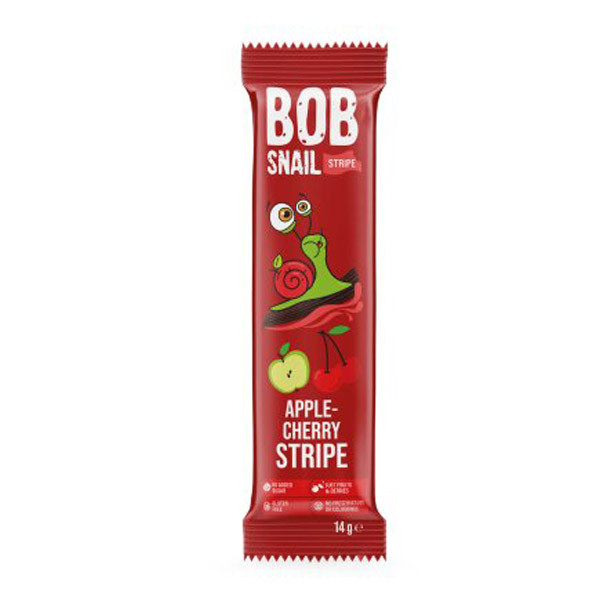 Цукерка "Яблучно-вишневий страйп" ТМ BOB SNAIL 14г