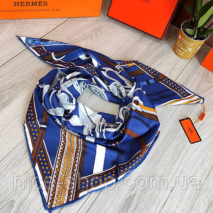 Хустка H.e.r.m.e.s шовкова з ручною підшивкою, фото 3
