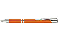 Ручка шариковая металическая ECONOMIX HIT E10307-06 корпус оранжевый (пишет синим )