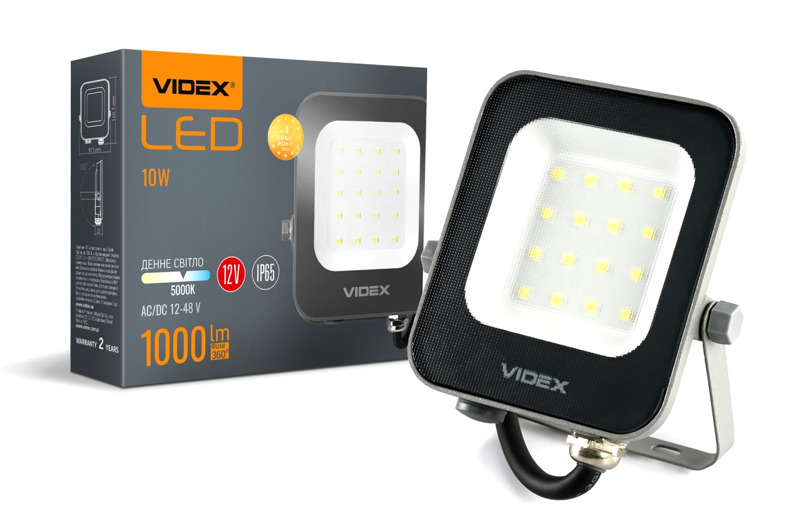 Вуличний LED прожектор VIDEX F3e 10W AC/DC 12-48V IP65
