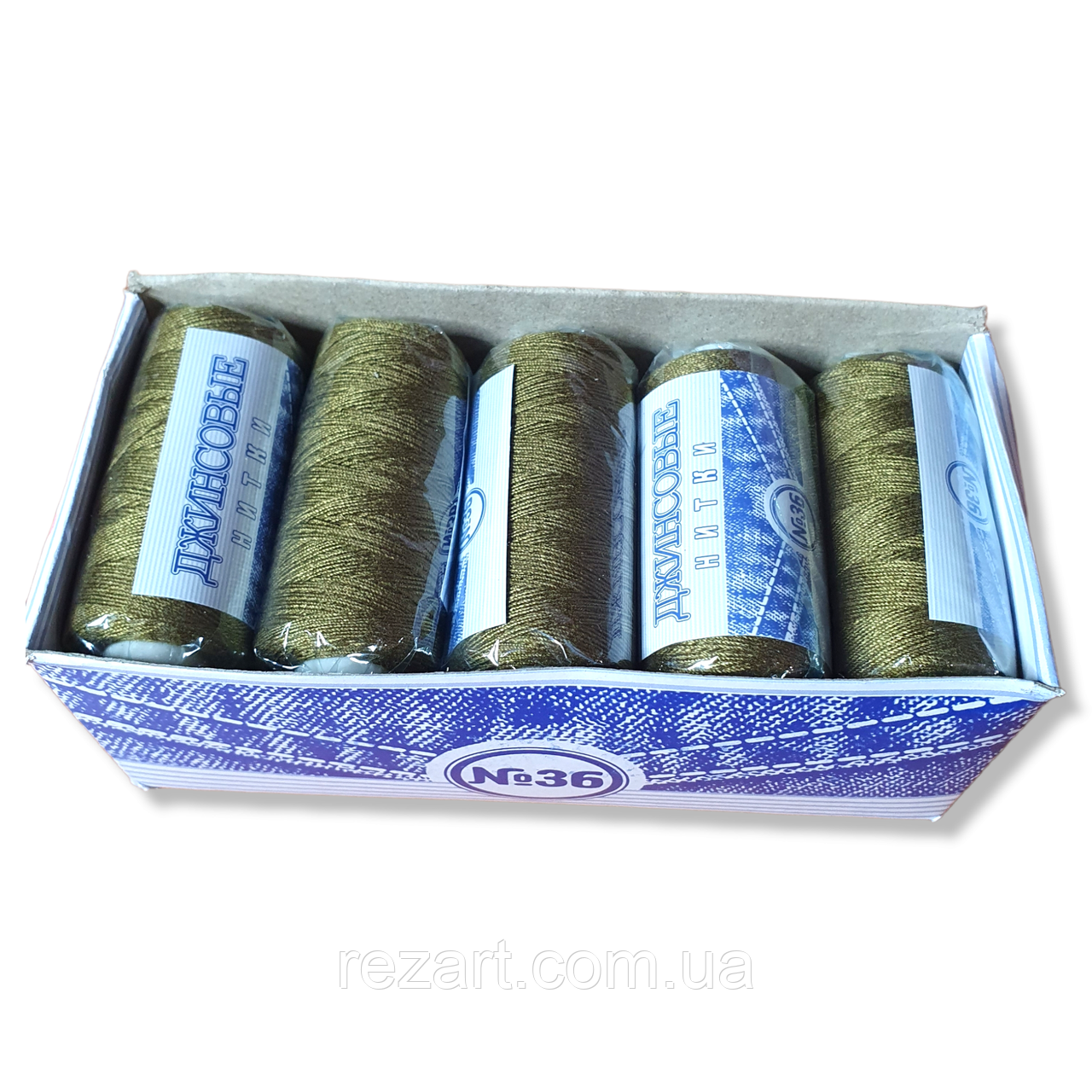 Нитка джинсова No36. Колір койот (хакі), паковання 10 шт. Є й інші кольори