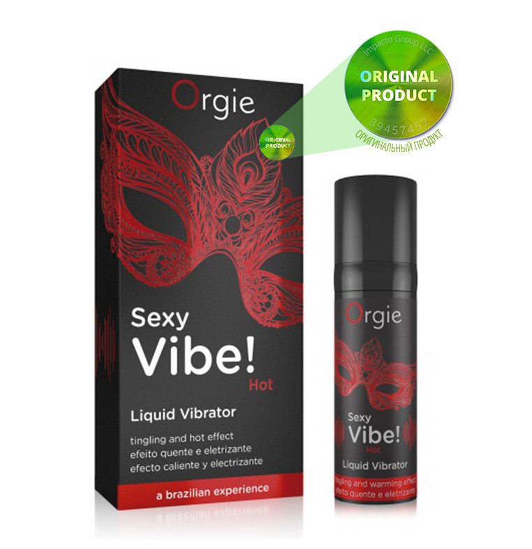 Рідкий вібратор Orgie "SEXY VIBE" вібрація + ефект, що зігріває, 15 мл 18+, фото 1