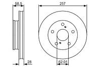 Диск тормозной передний Hilux (04-) Bosch 0 986 479 R53