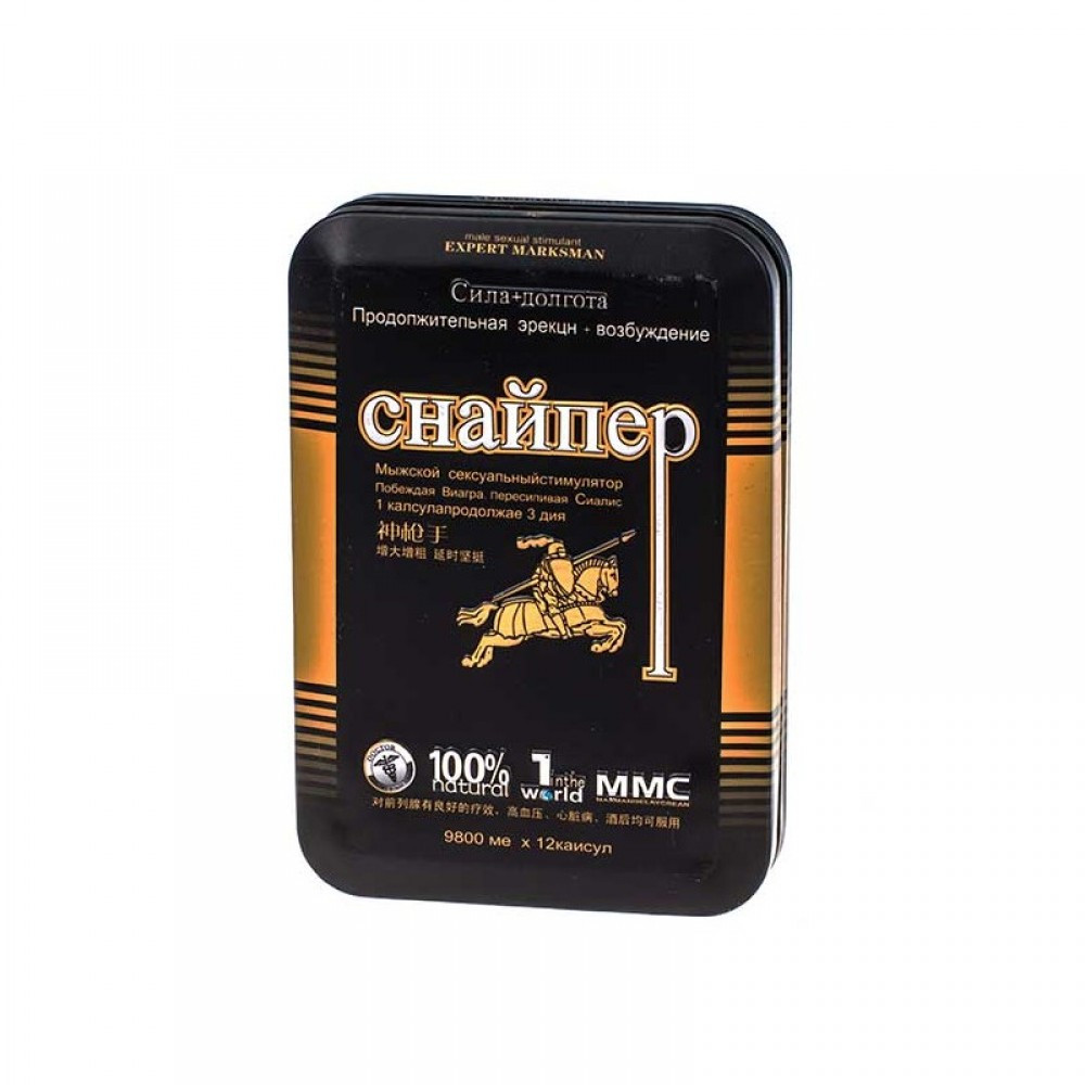 Таблетки для потенції Снайпер за 1 банку(12шт) 18+, фото 1