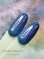 Світловідбивний гель лак для нігтів Sweet Nails Flash Disco №10 блакитний хамелеон 8 мл