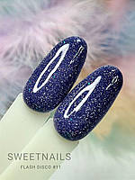Світловідбивний гель лак для нігтів Sweet Nails Flash Disco №11 бузковий 8 мл