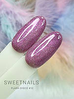 Світловідбивний гель лак для нігтів Sweet Nails Flash Disco №12 рожевий 8 мл