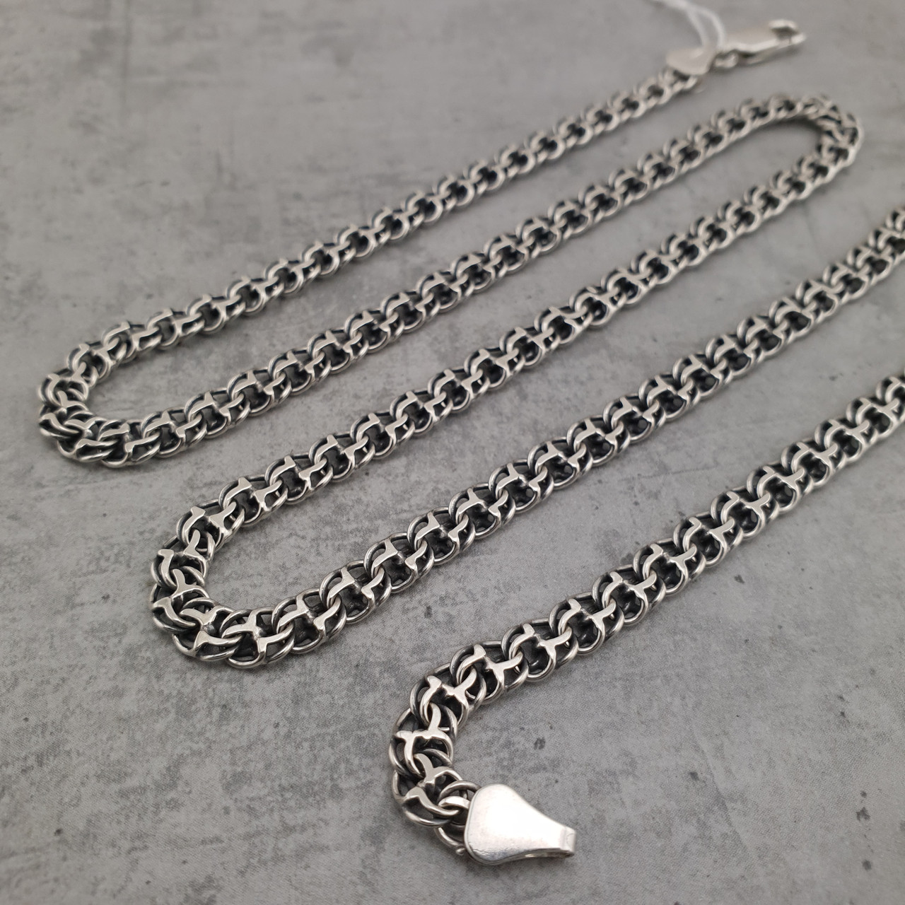 Чоловічий срібний ланцюжок Український бісмарк. Чорнений ланцюг на шию срібло 925 65, фото 1