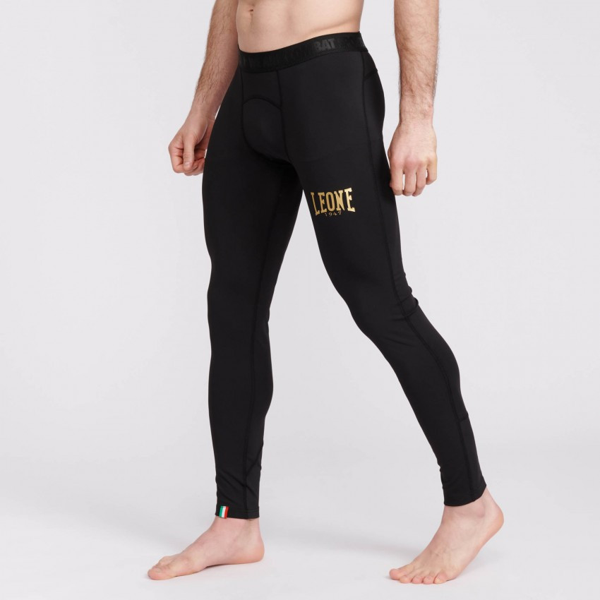 Штани компресійні спортивні S Leone Black/Gold