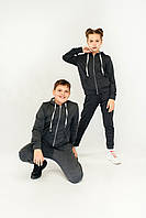 Спортивний костюм для дівчинки темно-сірий