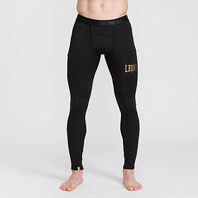 Штани компресійні спортивні XL Leone Black/Gold