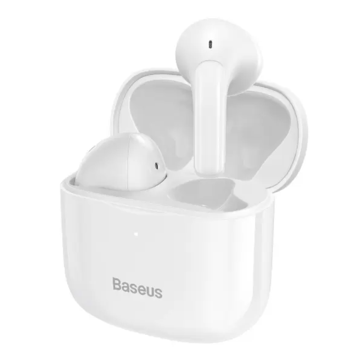 Бездротові Bluetooth-навушники Baseus Bowie E3 вкладки з мікрофоном і зарядним кейсом білі