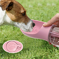 Прогулочная поилка для животных Dogbaby бутылка для воды 350 мл розовый