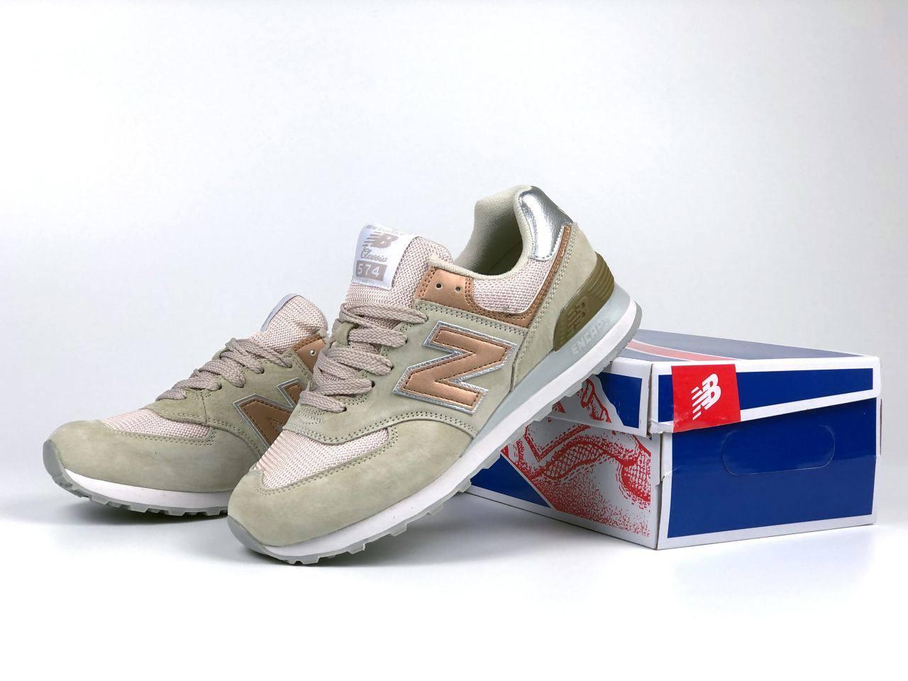 Замшеві кросівки New Balance classic 574 оливкові модні бігові кросівки текстиль сітка