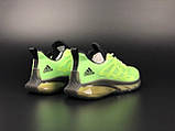 Кросівки чоловічі Adidas салатові модні бігові кросівки текстиль, фото 5