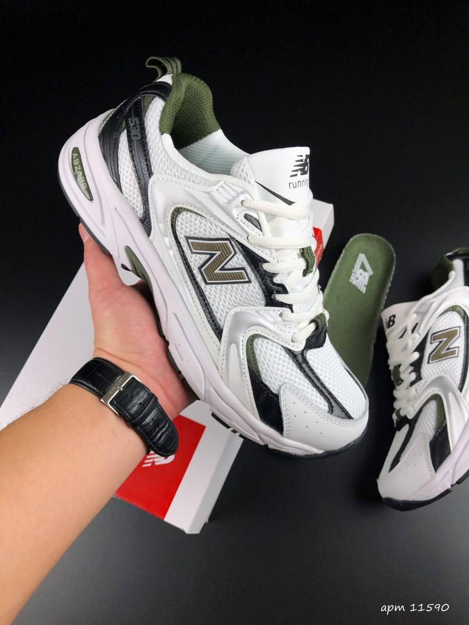 Кросівки чоловічі New Balance 530 білі модні кросівки бігові текстиль сітка